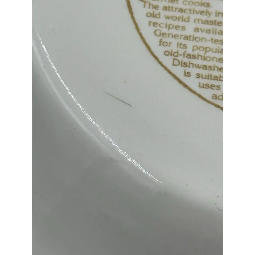 Vintage Royal China Country Harvest Apple Pie Recipe Pie Plate 10” Ironstone USA